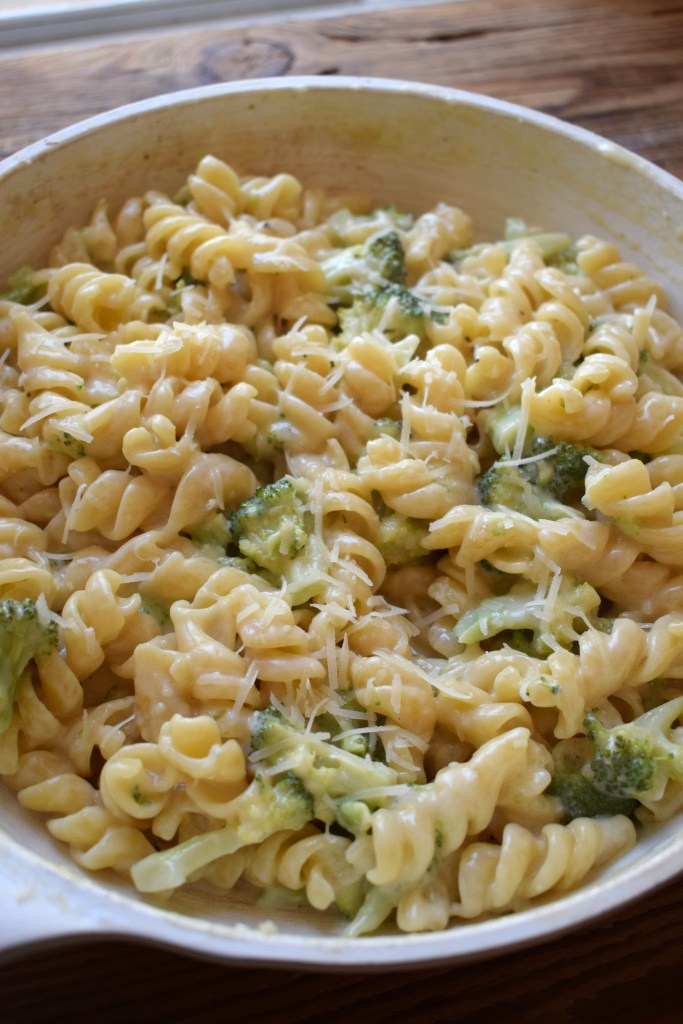 Close up of the 20 Minute Parmesan Pasta with Broccoli