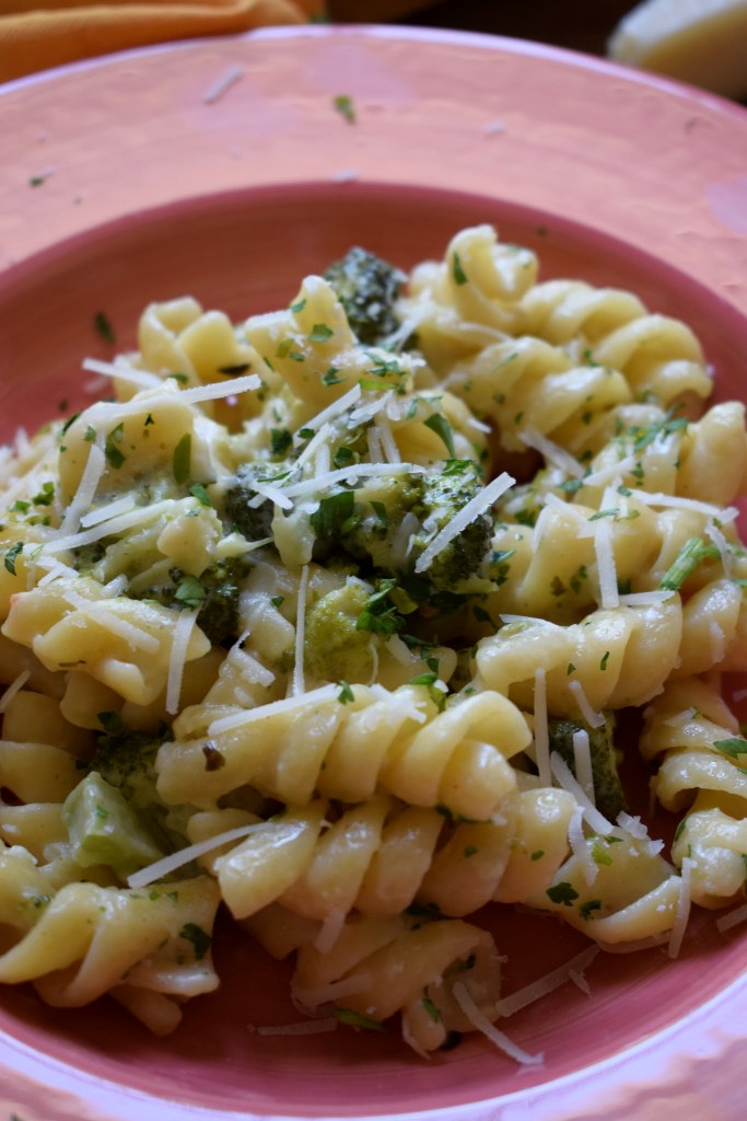 Close up of the 20 Minute Parmesan Pasta with Broccoli
