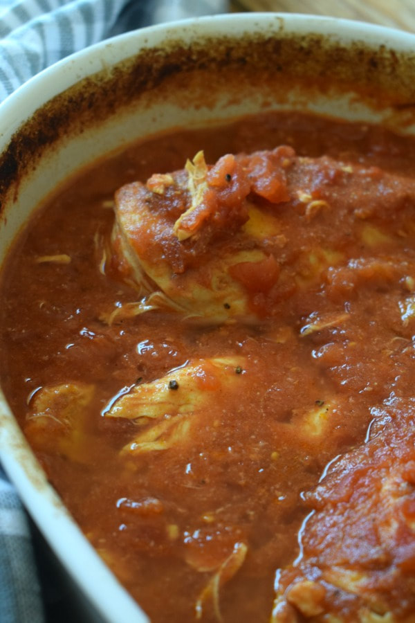 cooked chicken in a baking dish