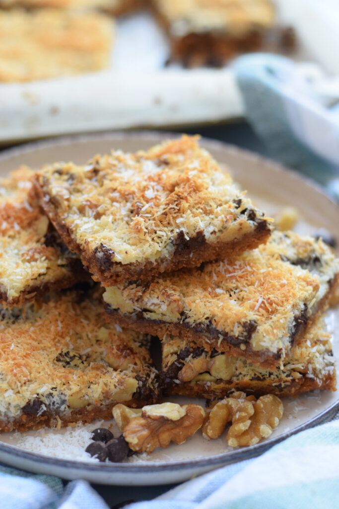 Close up of chocolate chip cookie bars.