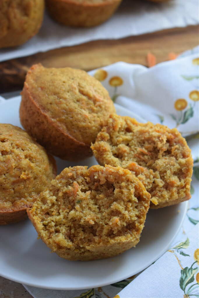 Close up of carrot cake muffins.