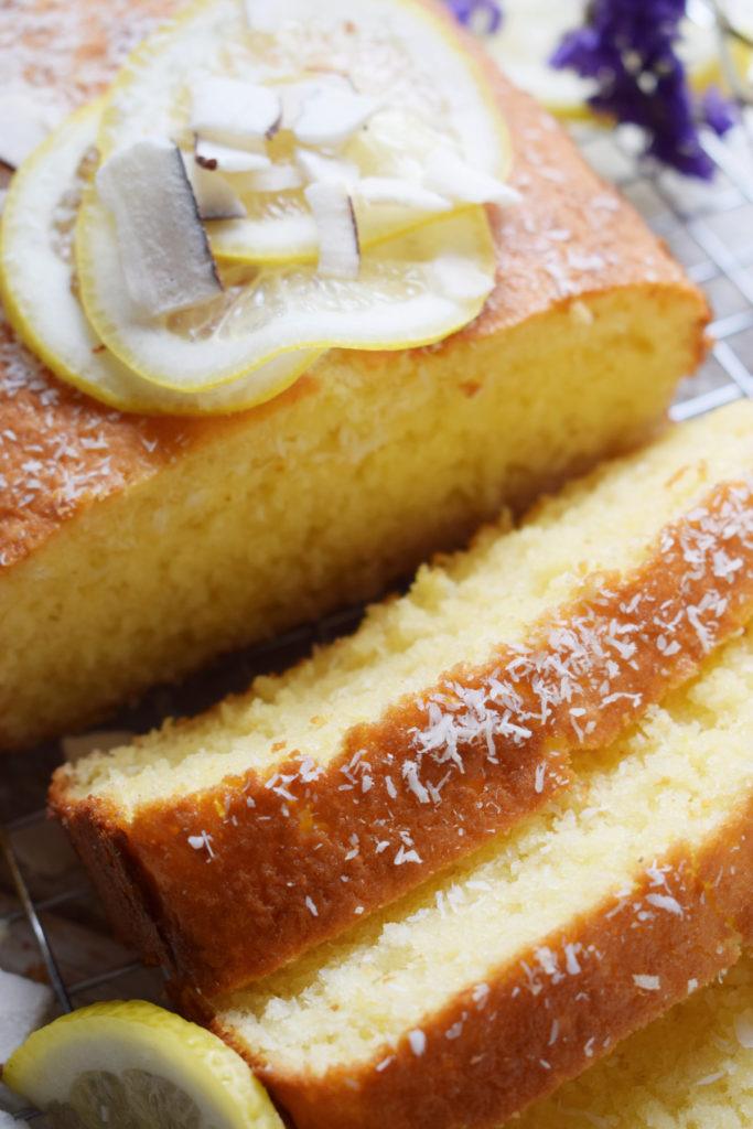 Close up of the lemon cake.