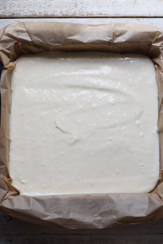 Ready to bake cream cheese squares.
