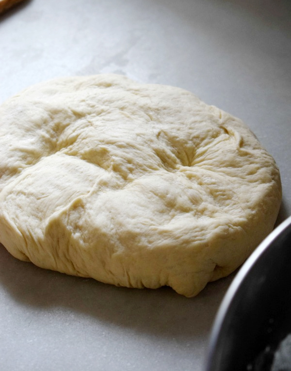 Dough on a white surface.