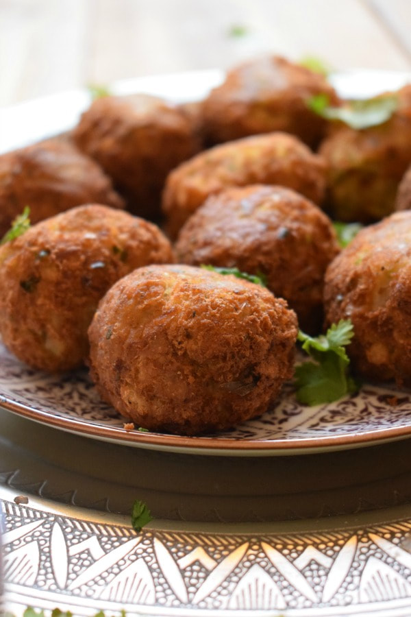 Falafel on a silver plate
