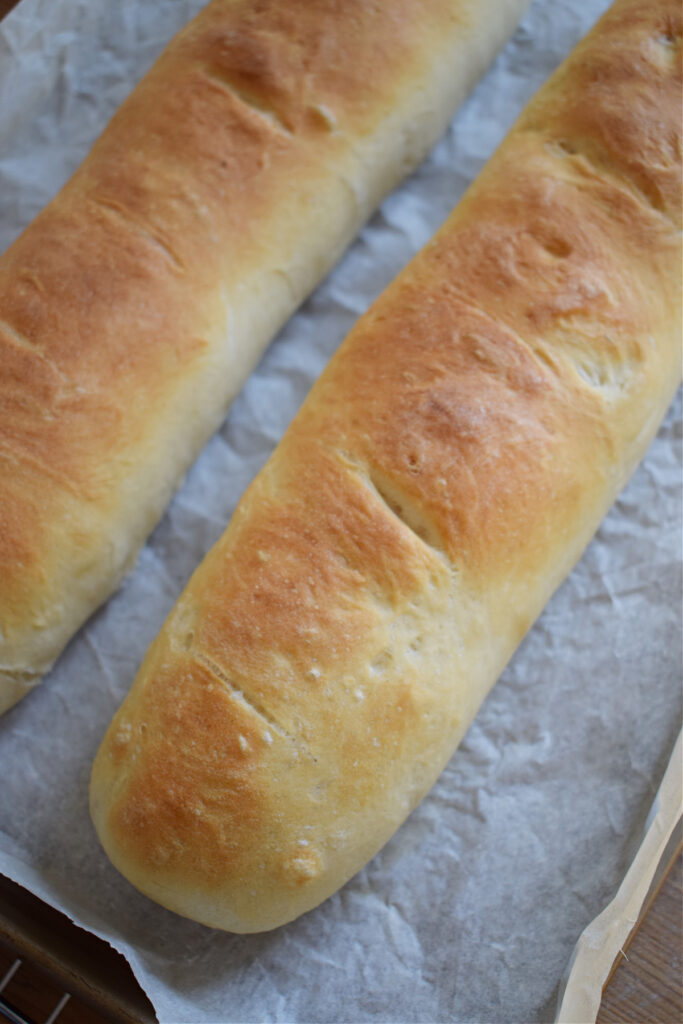 Fresh baked baguette bread.