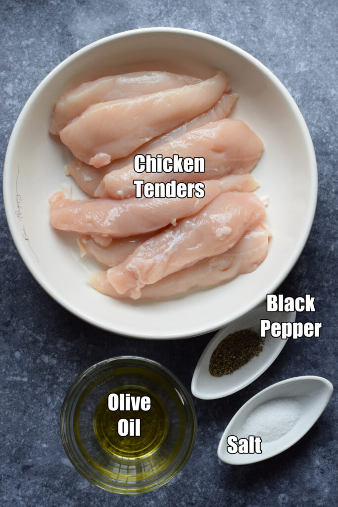 Ingredients to make stove top chicken tenders.