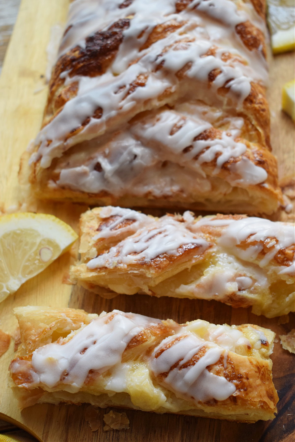close up of the lemon cream cheese danish.