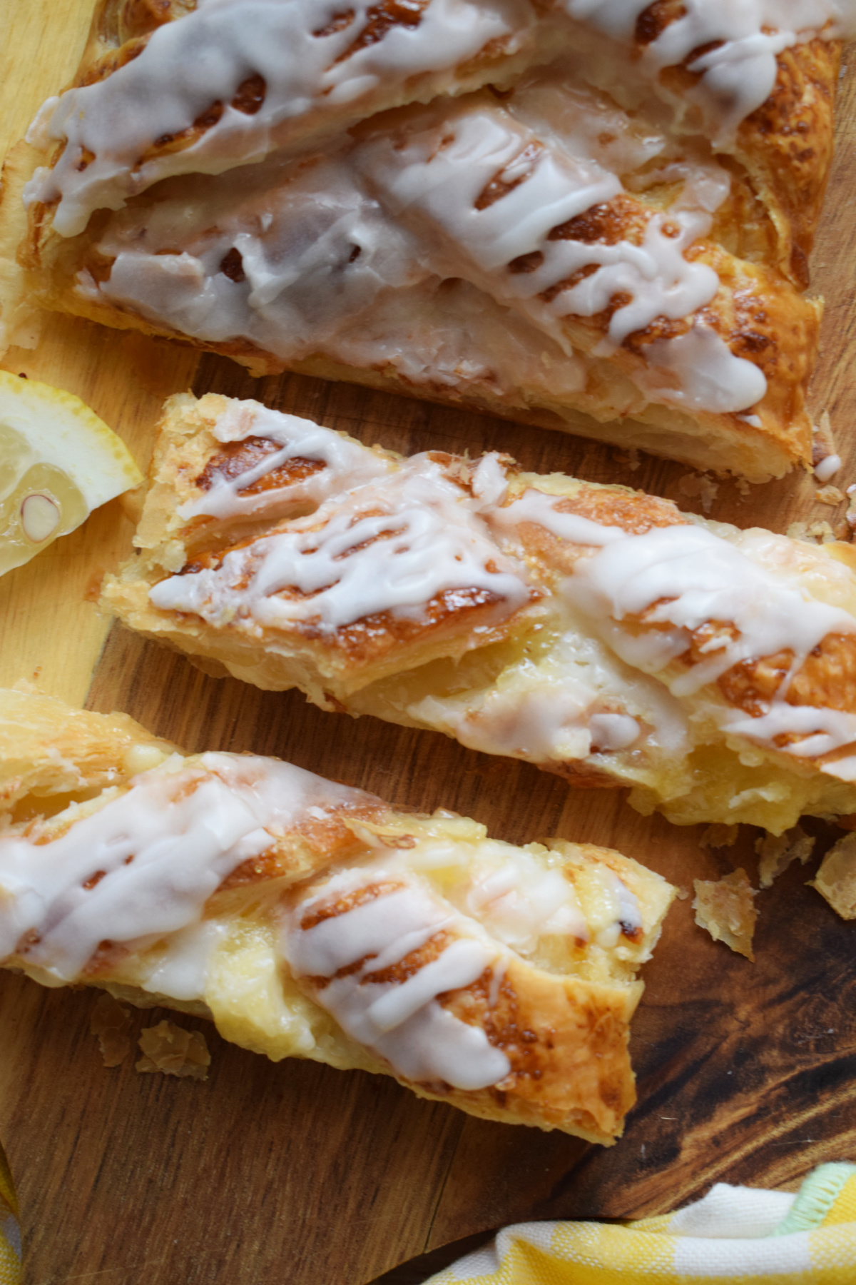 close up of a lemon danish