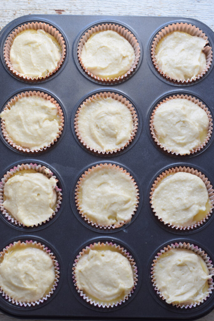 Ready to bake lemon muffins.