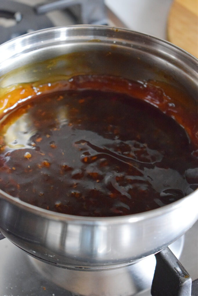 Teriyaki Sauce in a saucepan.
