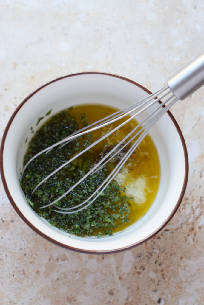 Marinade ingredients in a small bowl.