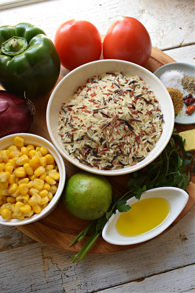 Ingredients to make the Mexican Rice
