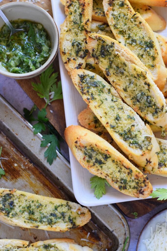 Garlic parmesan crostini