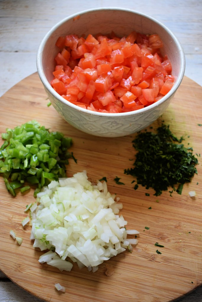 Chopped ingredients for Pico de Gallo