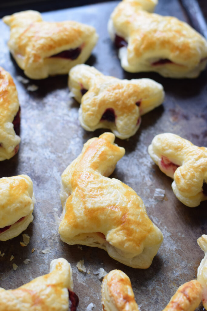 Easter shaped filled puff pasteries.
