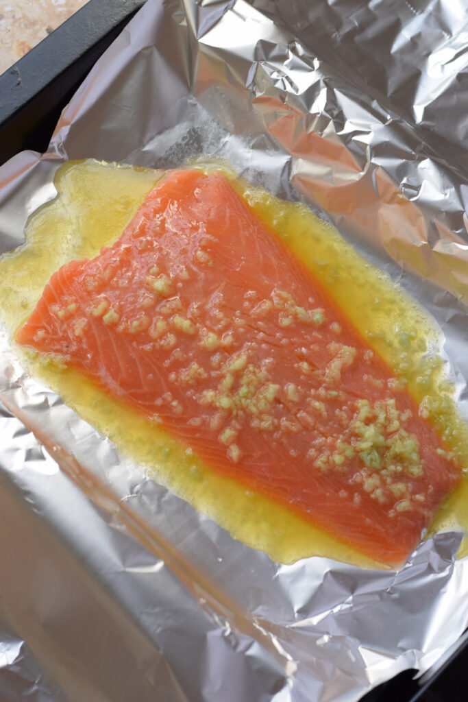 Salmon with a honey lime marinade.
