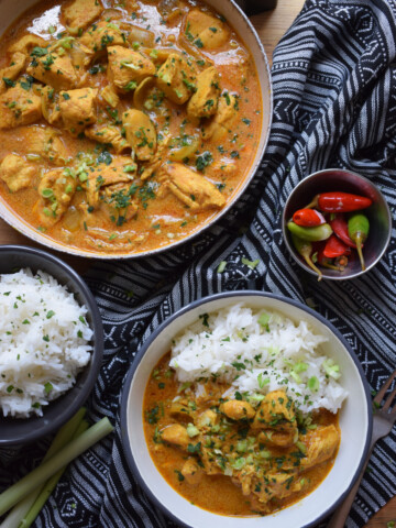 table setting view of the slow cooker curry