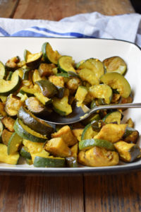 close up of the spiced Zucchini and eggplant