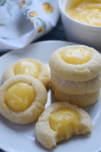 A stack of lemon curd cookies.