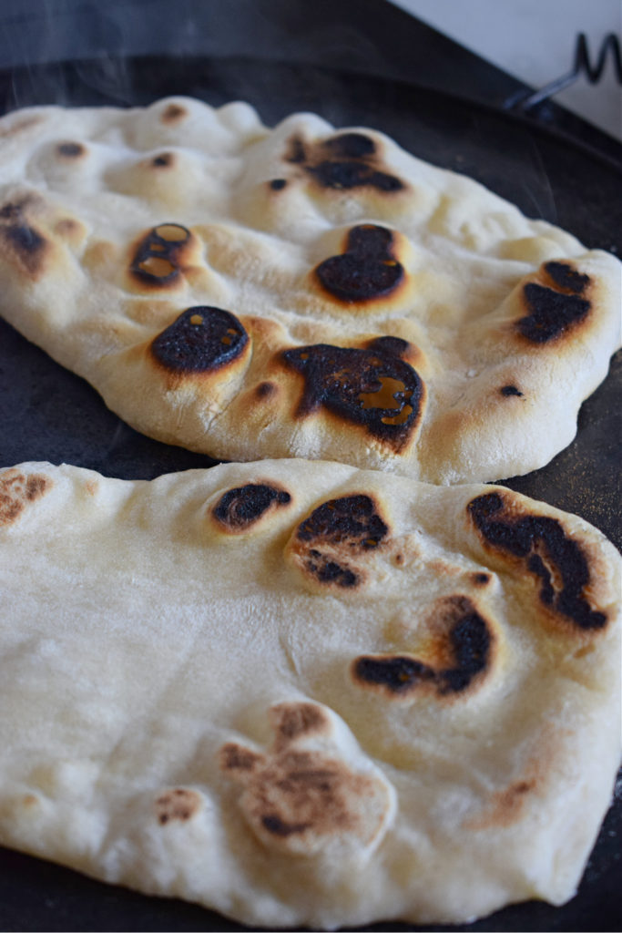 Stove Top Nann Bread in a skillet