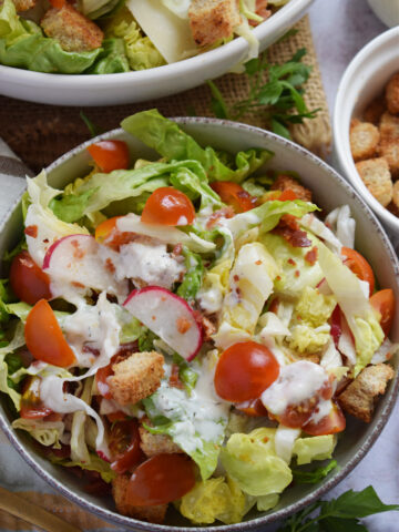Fresh summer salad in a bowl.