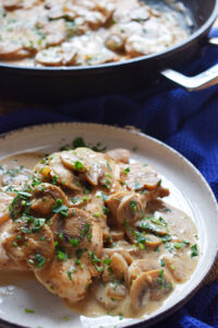 creamy turkey on a plate.