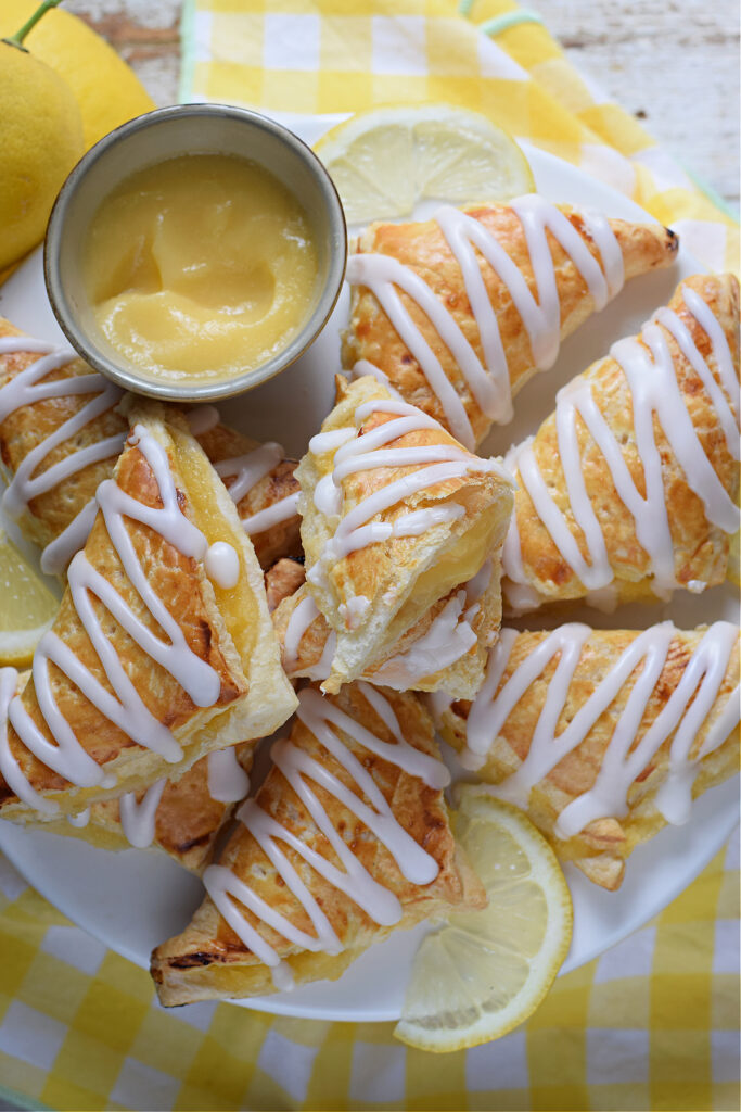 Glazed turnovers on a white plate.