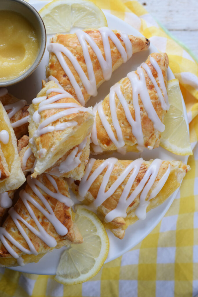 Lemon Cream Cheese Turnovers on a plate.