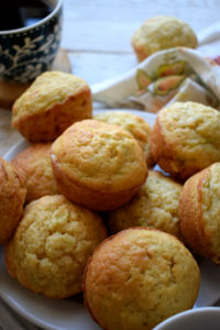 close ujp of vanilla zucchini muffins